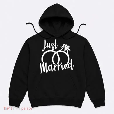 Just Married Ring Logo Hoodie