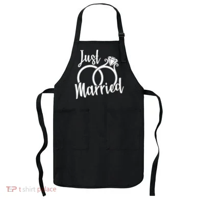 Just Married Ring Logo Apron