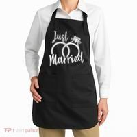 Just Married Ring Logo Apron thumb 2