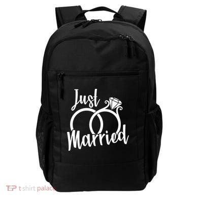 Just Married Ring Logo Backpack