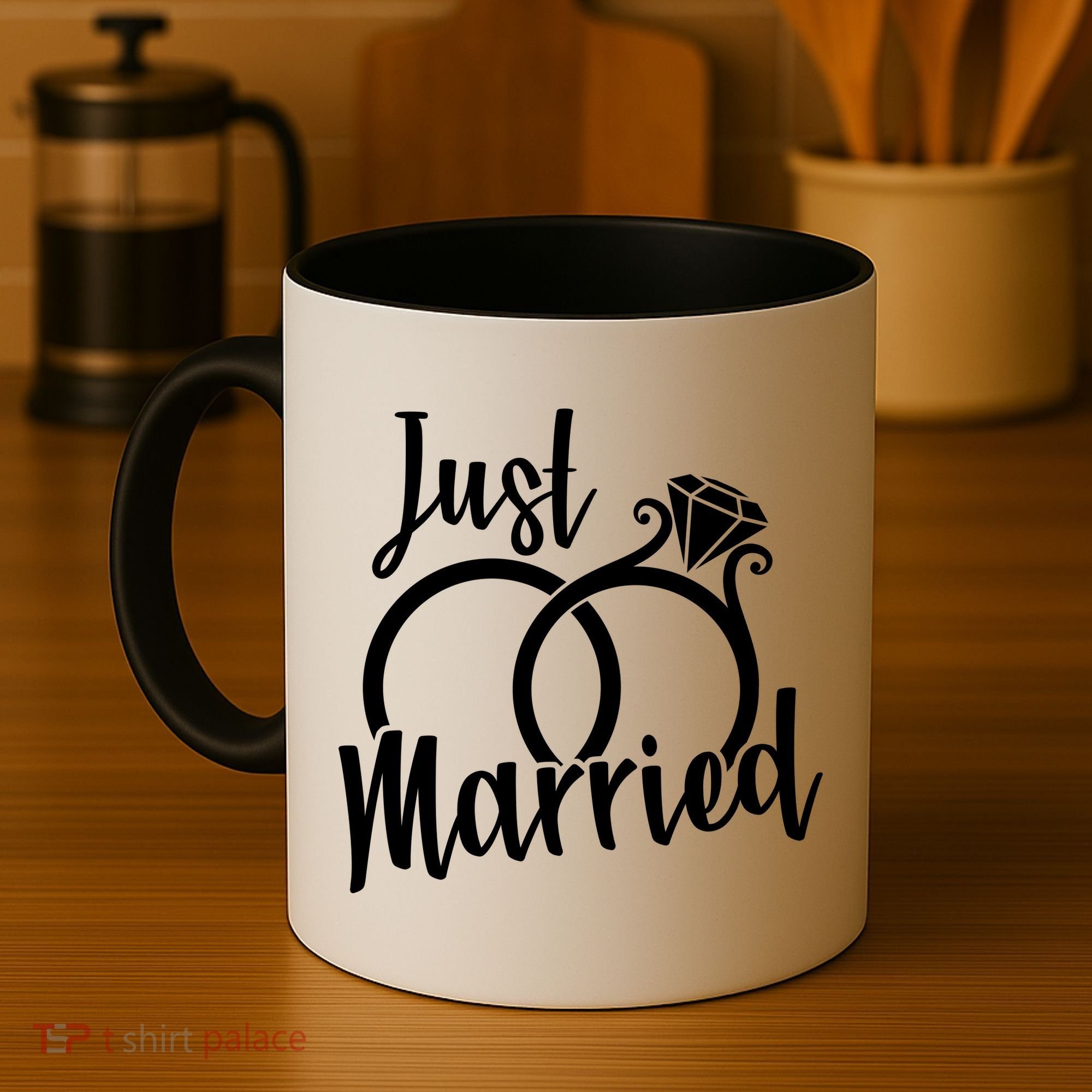 Just Married Ring Logo Coffee Mug