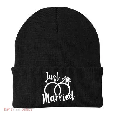 Just Married Ring Logo Beanie