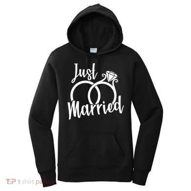 Just Married Ring Logo Women's Hoodie