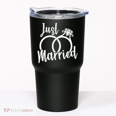 Just Married Ring Logo Tumbler