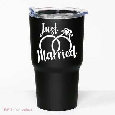Just Married Ring Logo Tumbler
