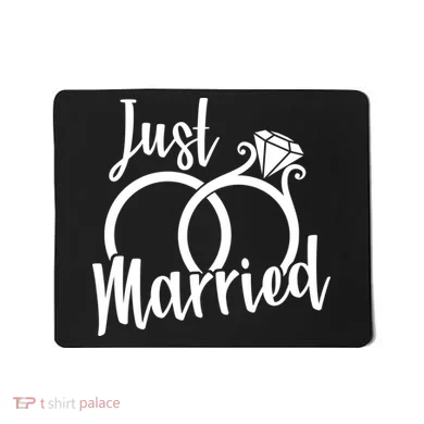 Just Married Ring Logo Mousepad