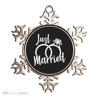 Just Married Ring Logo Ornament