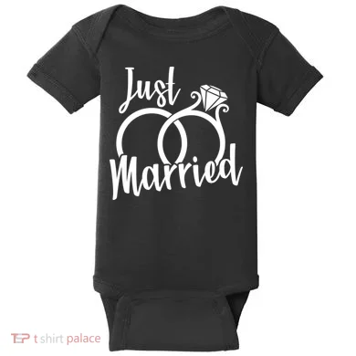Just Married Ring Logo Baby Bodysuit