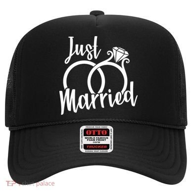 Just Married Ring Logo Hat