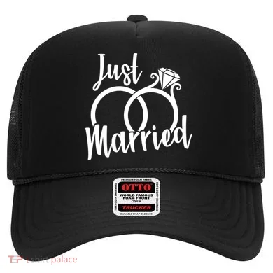 Just Married Ring Logo Hat
