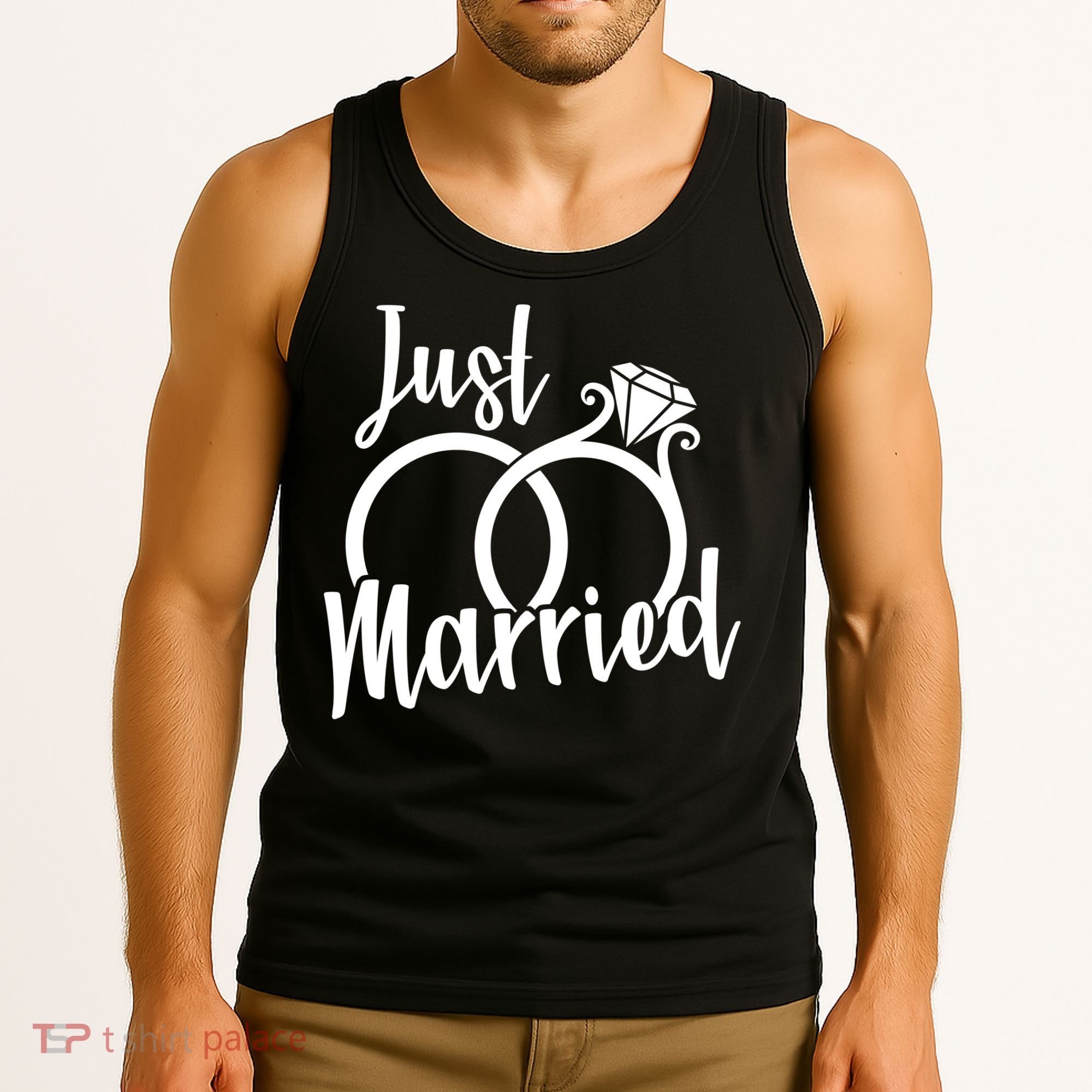 Just Married Ring Logo Tank Top