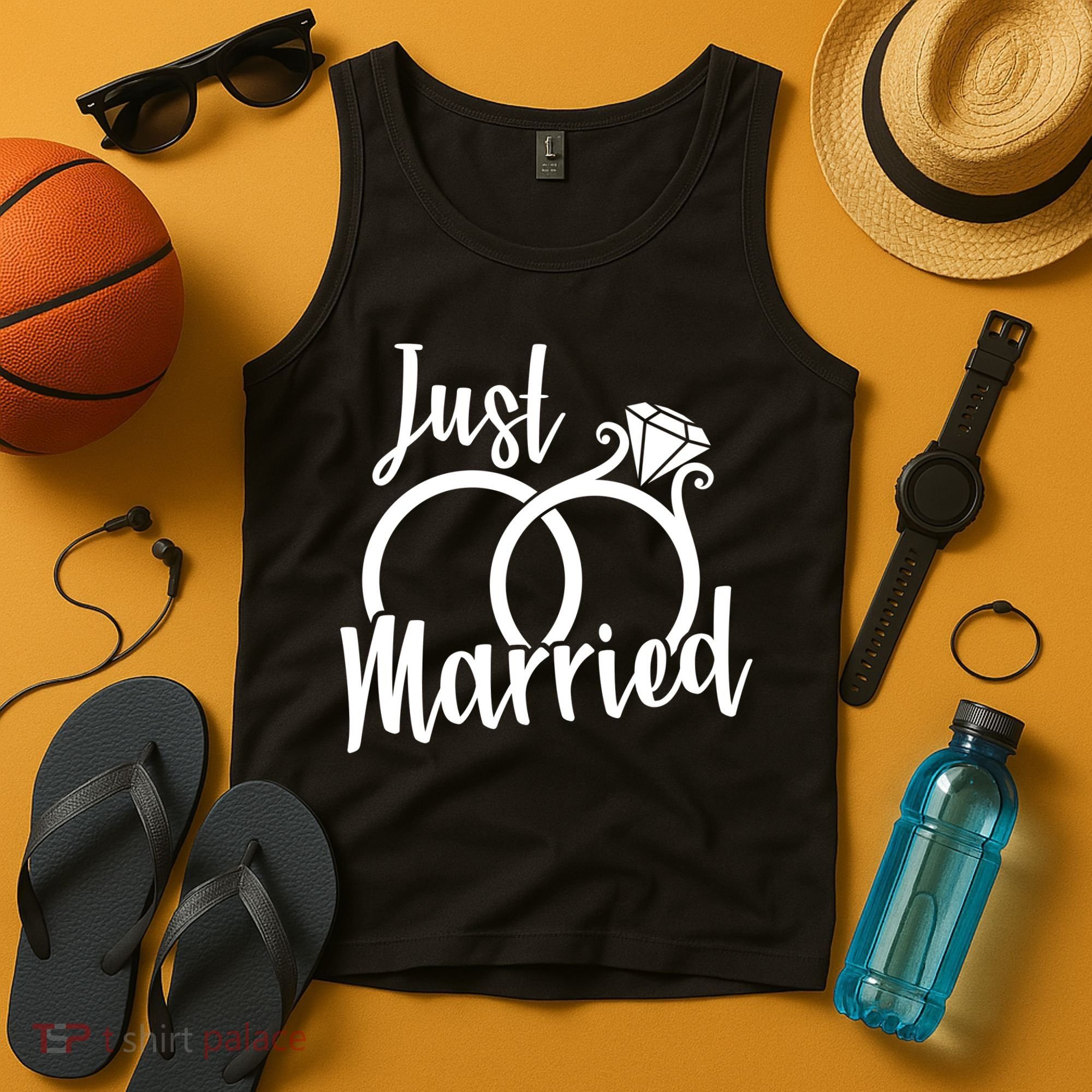 Just Married Ring Logo Tank Top