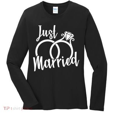 Just Married Ring Logo Women's Long Sleeve Shirt
