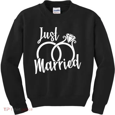 Just Married Ring Logo Kids Sweatshirt