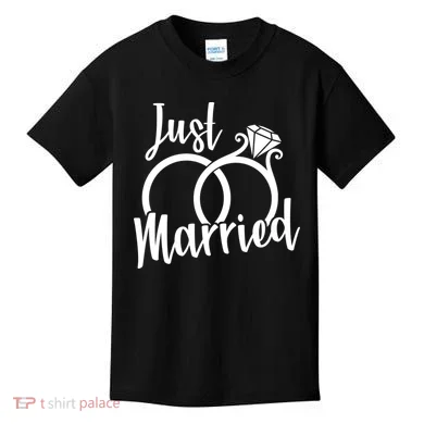 Just Married Ring Logo Kids T-Shirt