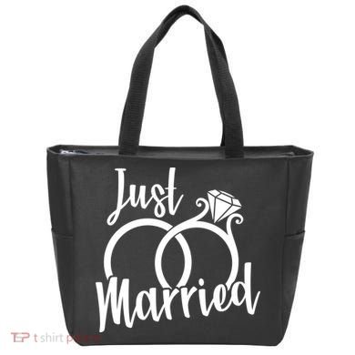 Just Married Ring Logo Tote Bag