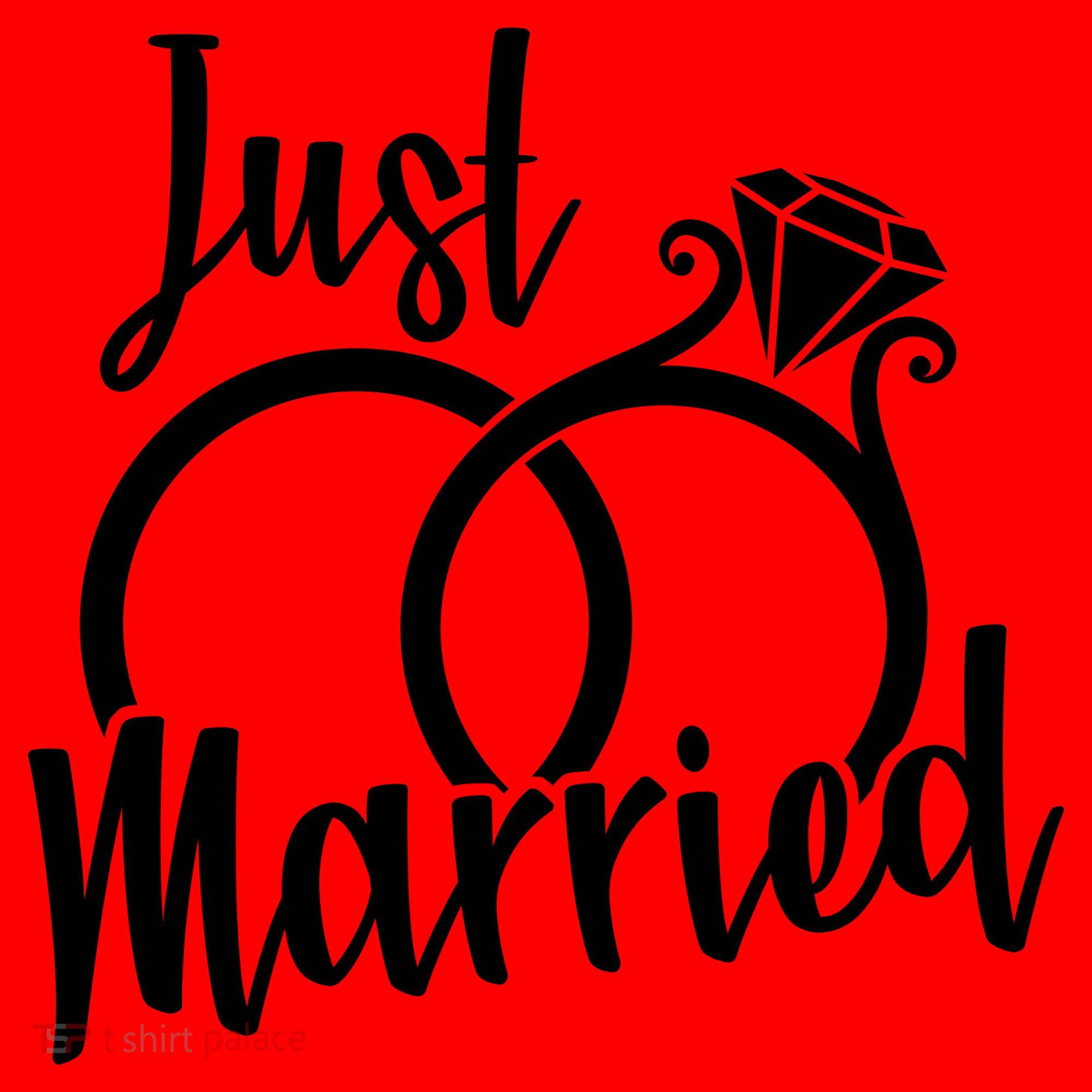Just Married Ring Logo Santa Hat