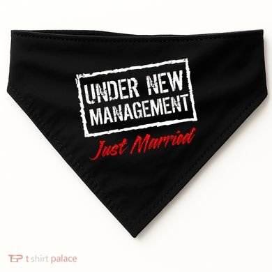 Just Married Under New Management USA-Made Doggie Bandana