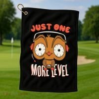 Just One More Level Owl Golf Towel thumb 1