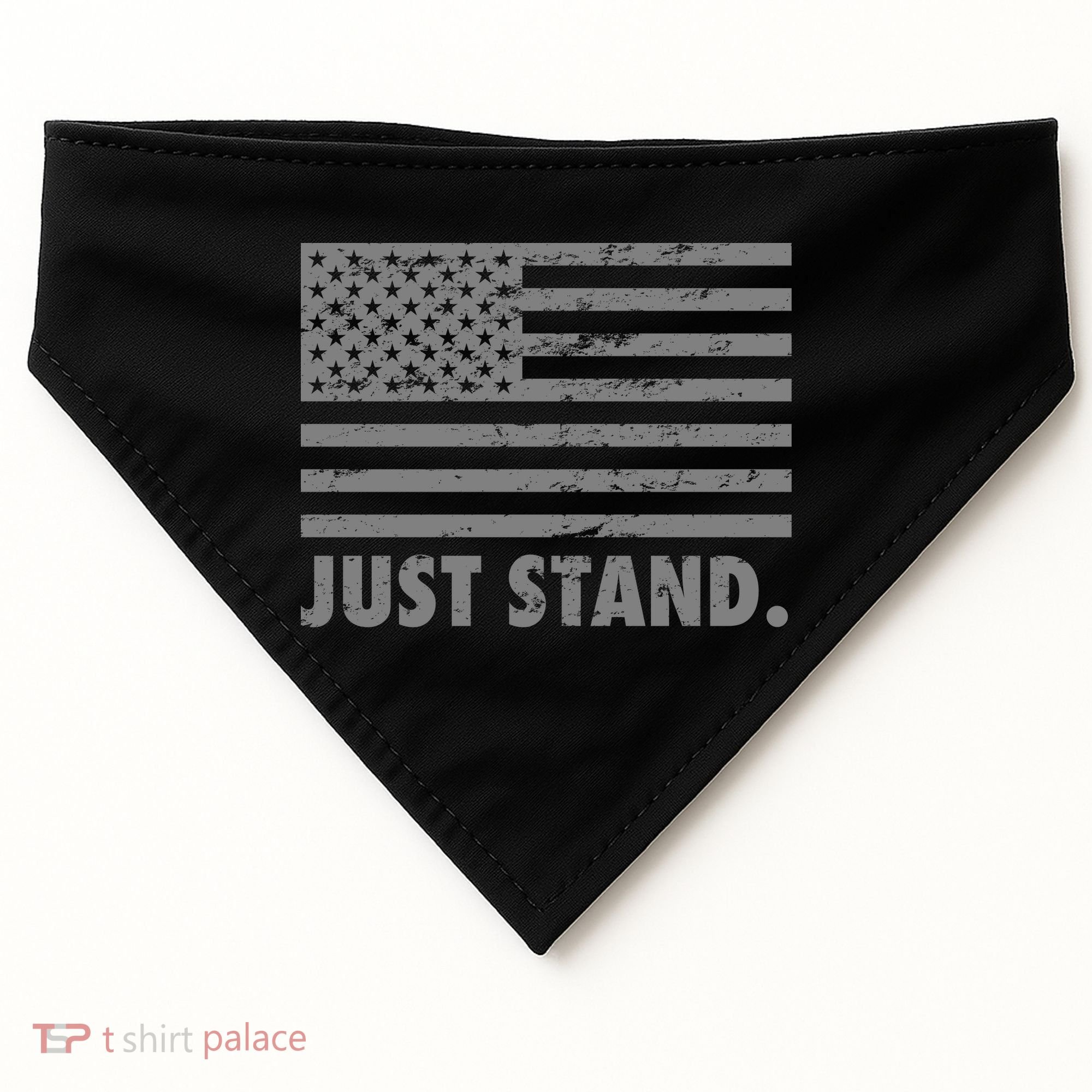 Just Stand Grey Style Flag USA-Made Doggie Bandana