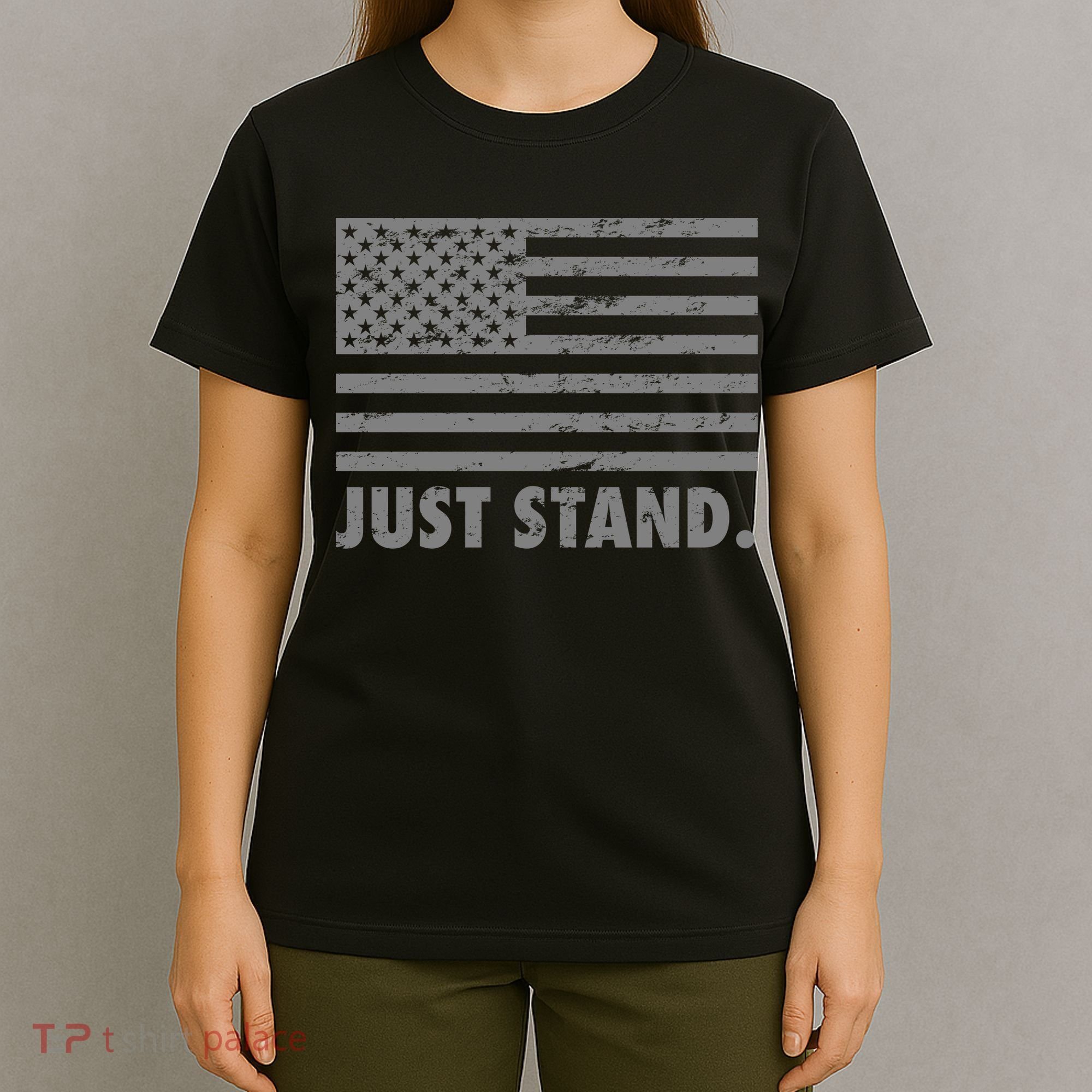 Just Stand Grey Style Flag T-Shirt