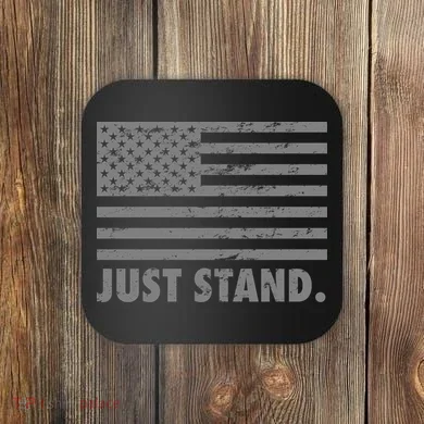 Just Stand Grey Style Flag Coaster