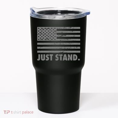 Just Stand Grey Style Flag Tumbler
