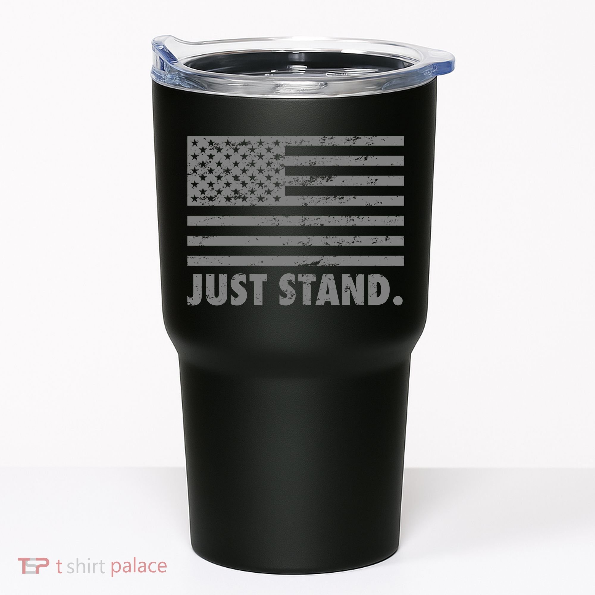 Just Stand Grey Style Flag Tumbler