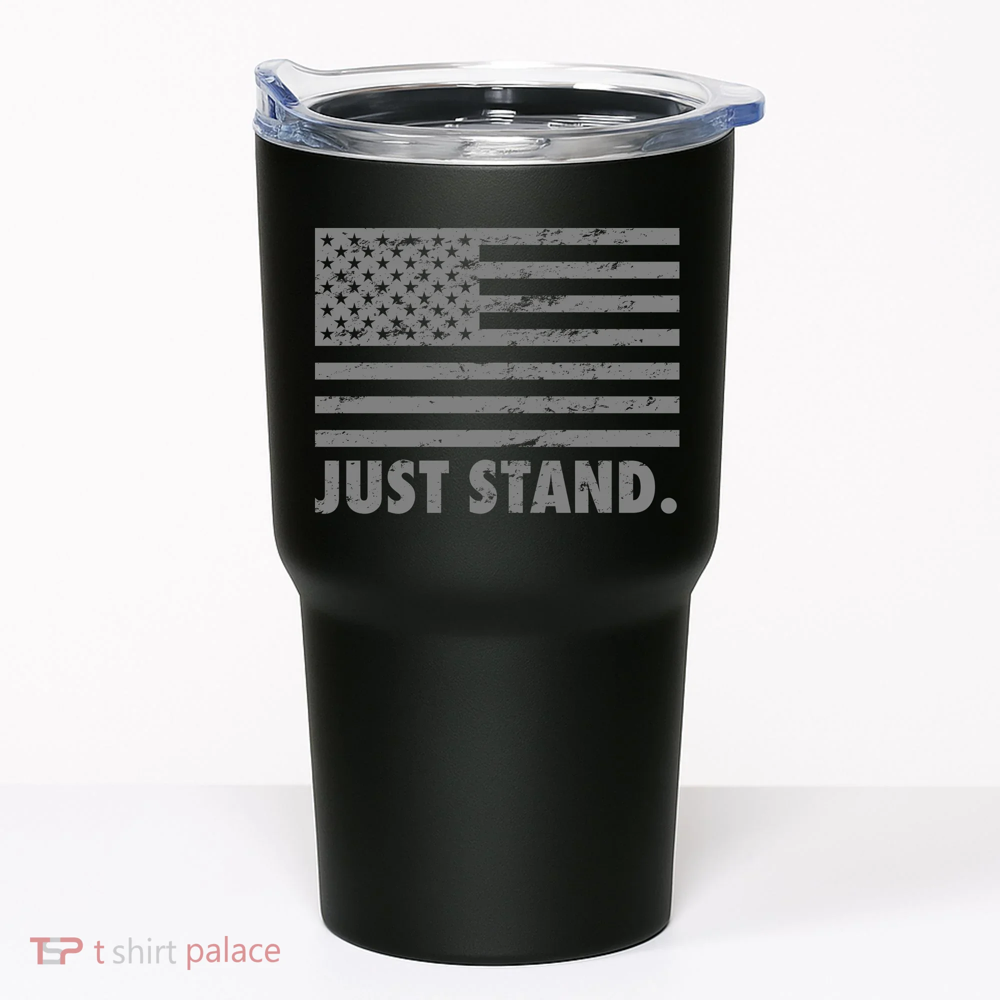 Just Stand Grey Style Flag Tumbler