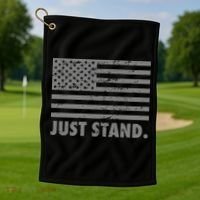 Just Stand Grey Style Flag Golf Towel thumb 1
