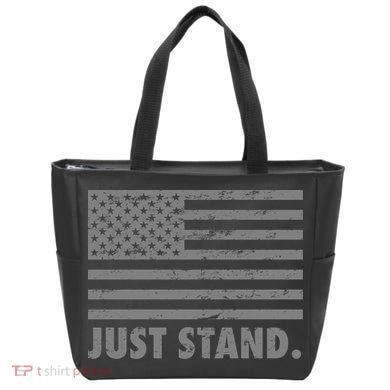 Just Stand Grey Style Flag Tote Bag