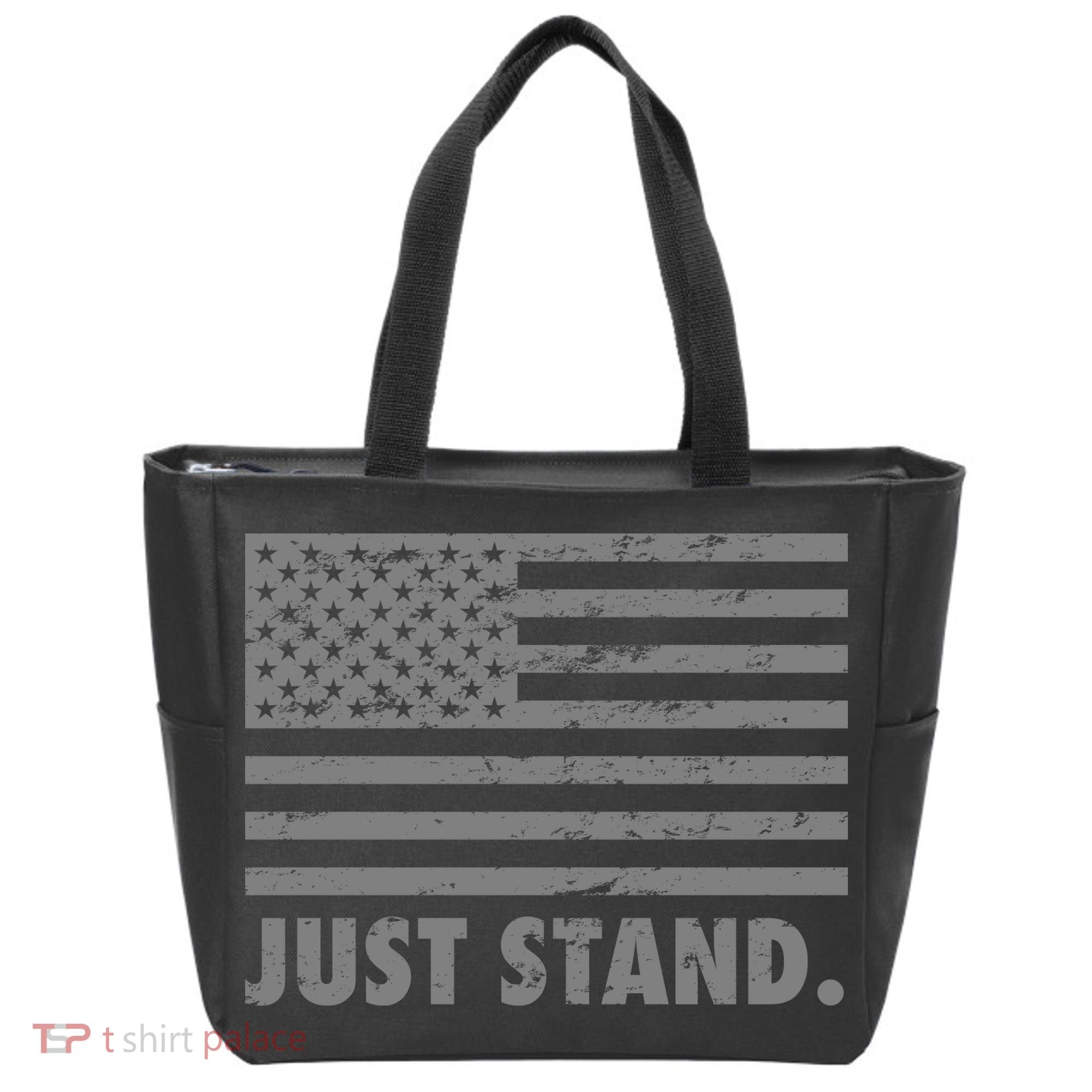 Just Stand Grey Style Flag Tote Bag