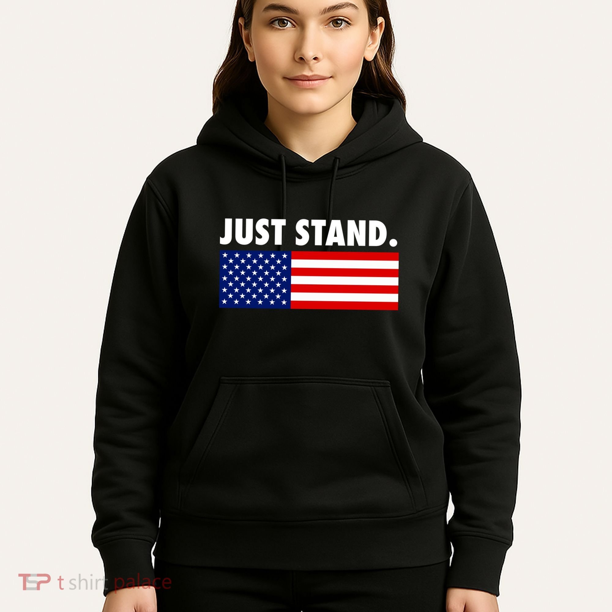 Just Stand Striped American Flag Hoodie