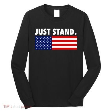 Just Stand Striped American Flag Long Sleeve Shirt