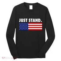 Just Stand Striped American Flag Long Sleeve Shirt thumb 0