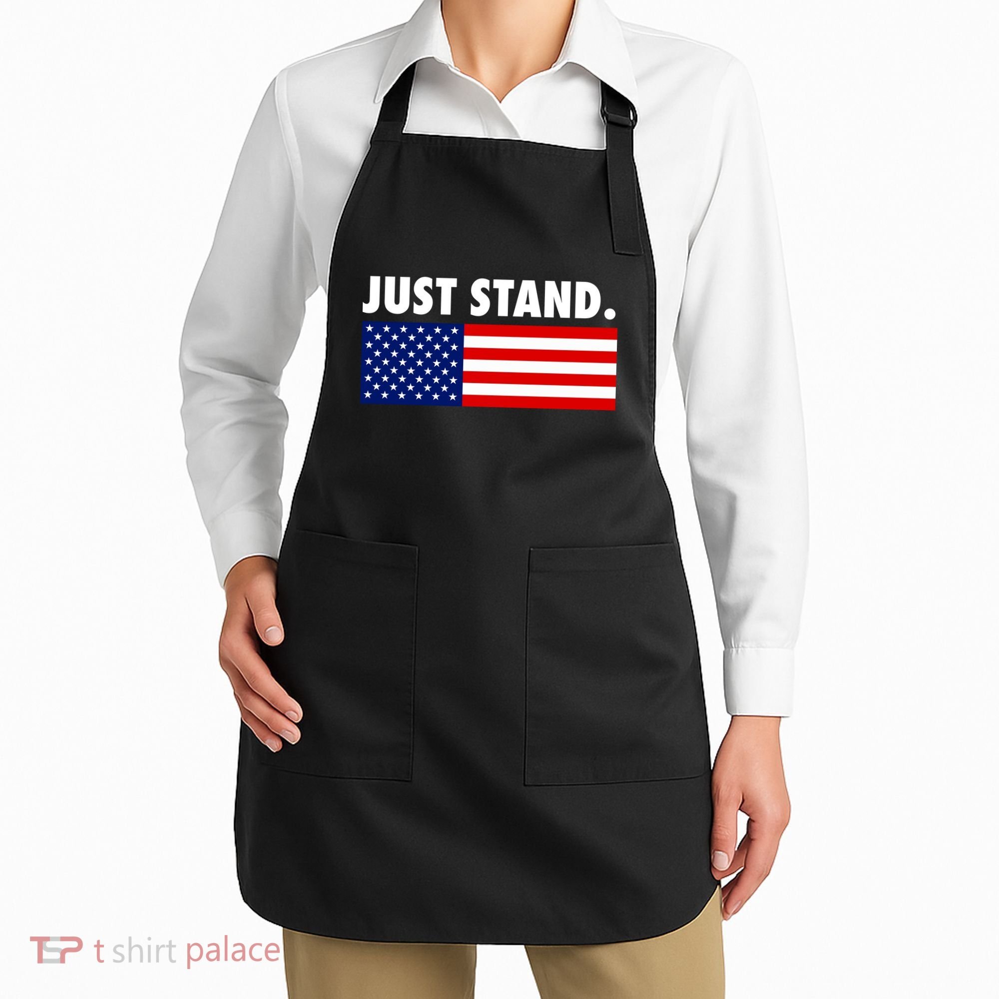Just Stand Striped American Flag Apron