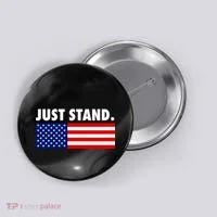 Just Stand Striped American Flag Button thumb 0