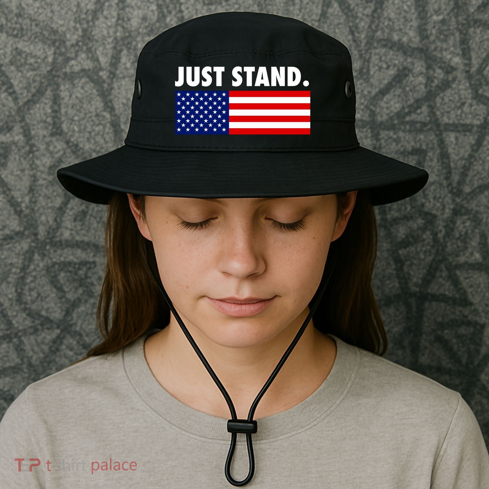 Just Stand Striped American Flag Bucket Hat