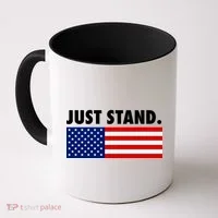 Just Stand Striped American Flag Coffee Mug thumb 0