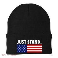 Just Stand Striped American Flag Beanie thumb 0
