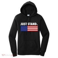Just Stand Striped American Flag Women's Hoodie thumb 0