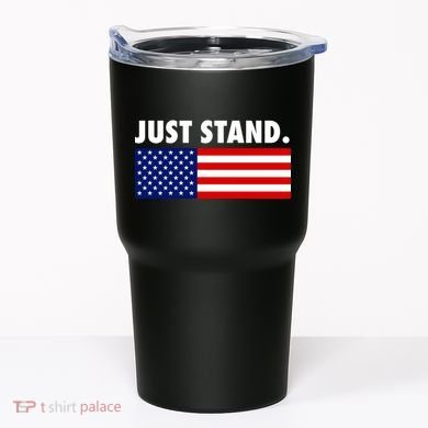 Just Stand Striped American Flag Tumbler