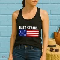 Just Stand Striped American Flag Women's Tank Top thumb 2