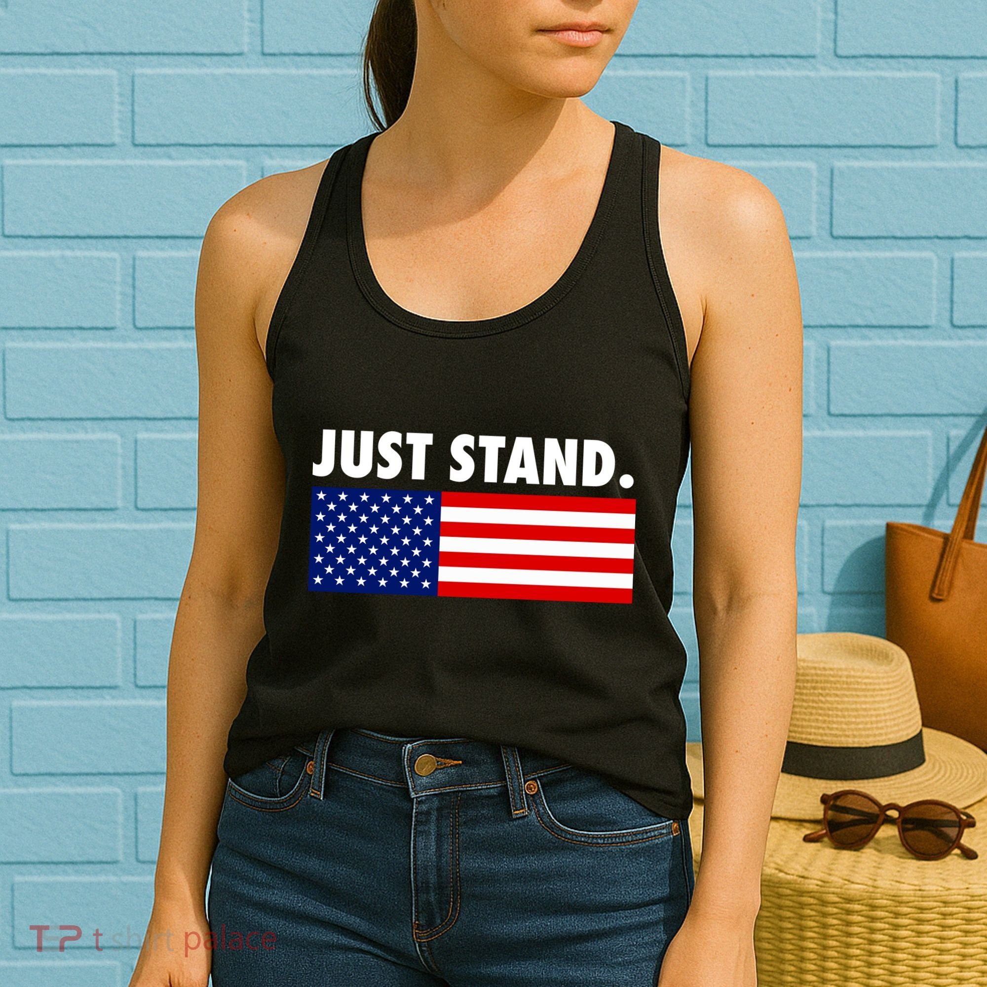 Just Stand Striped American Flag Women's Tank Top