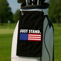Just Stand Striped American Flag Golf Towel thumb 2