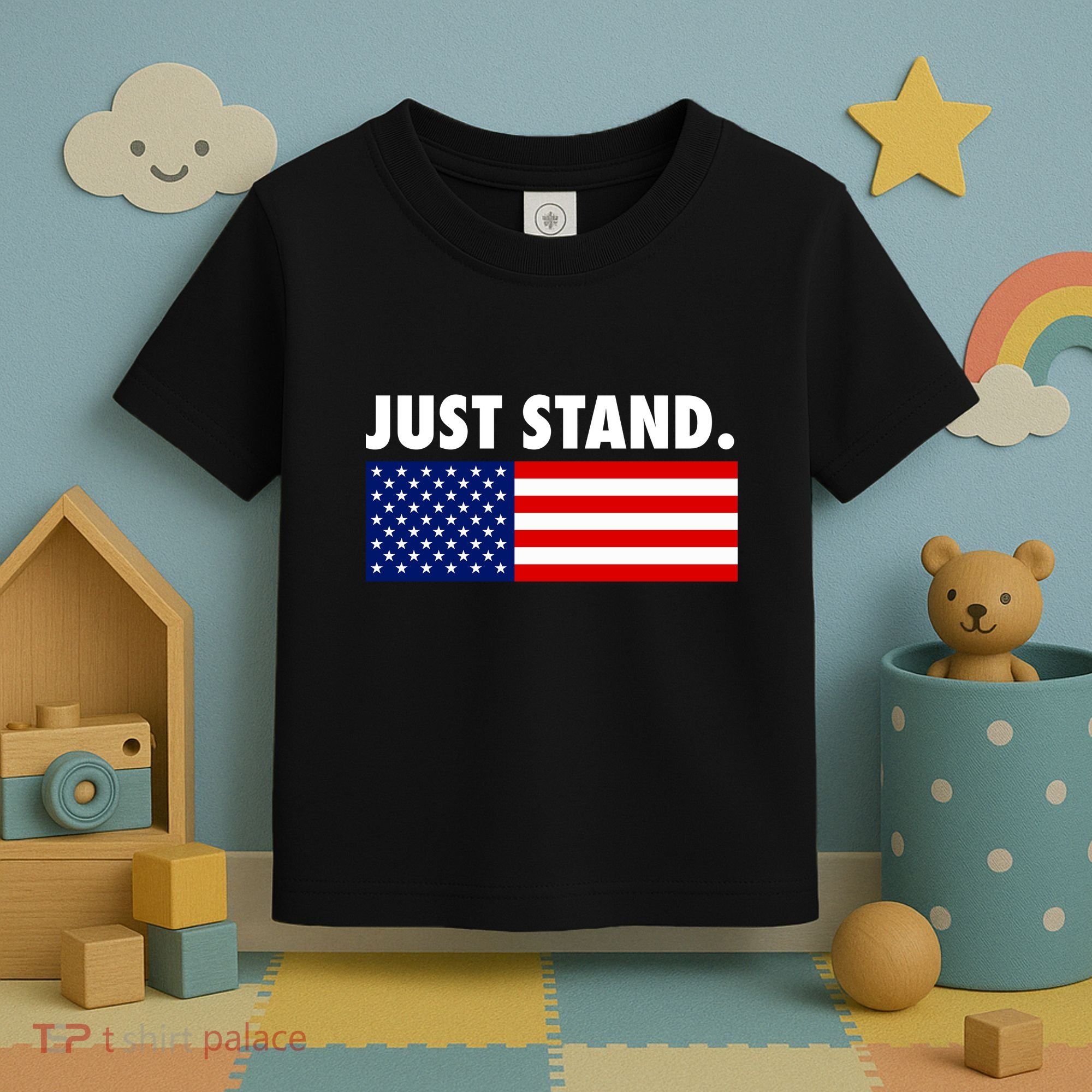 Just Stand Striped American Flag Toddler T-Shirt