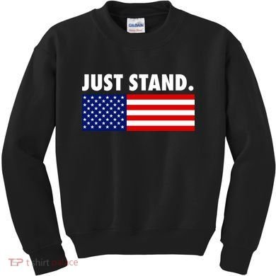 Just Stand Striped American Flag Kids Sweatshirt