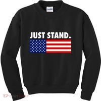 Just Stand Striped American Flag Kids Sweatshirt thumb 0