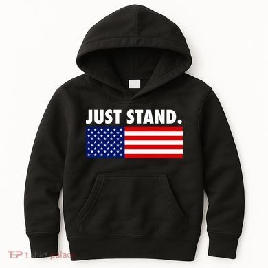 Just Stand Striped American Flag Kids Hoodie