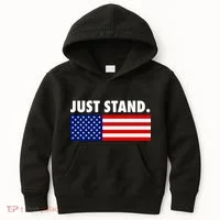 Just Stand Striped American Flag Kids Hoodie thumb 0